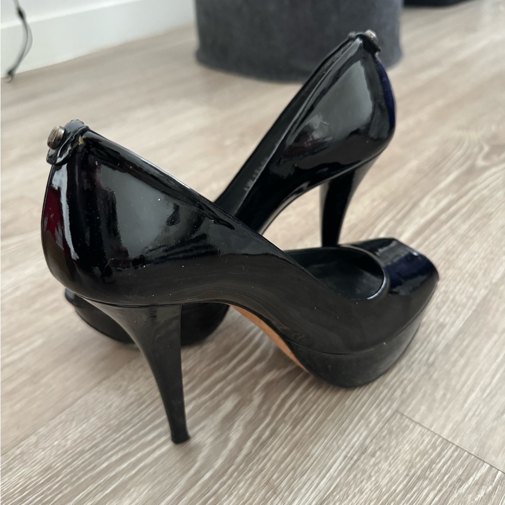 Stuart Weitzman Open Toe Black Stilettos - image 6